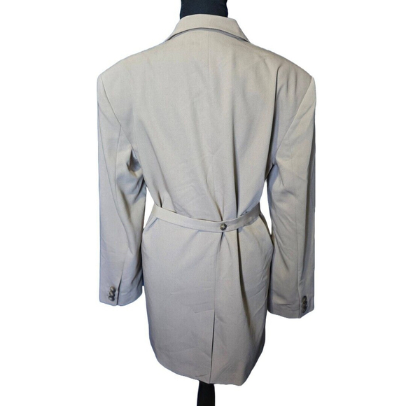 Topshop Belted Trench Blazer Khaki Tan Jacket Size 6 New Preppy Academia Office - Picture 3 of 7